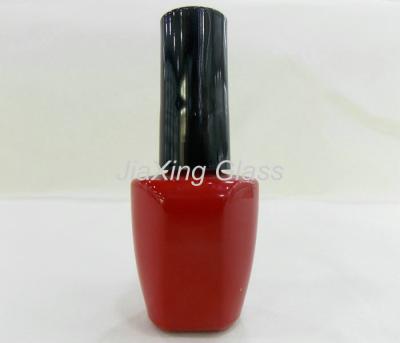 China Charming Red Glass Nail Polish Bottle With Agitator Mixing Balls for sale