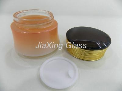 China 50g Color Coating Glass Cosmetic Jars For Face Cream Skin Care With Plastic Seal for sale