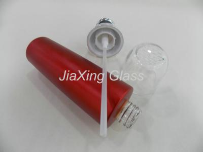 China Frosted Red Colored Glass Serum Bottles Sale 40ml 110ml Luxury Package Cosmetic for sale