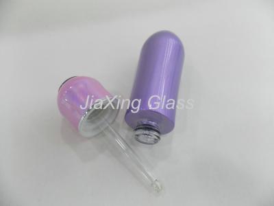 China 40ml Purple Glass Dropper Bottle , Customized Glass Bottle With Dropper Cylinder for sale