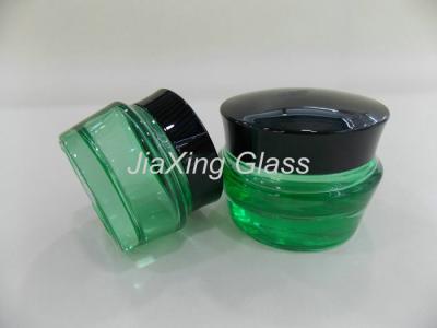 China 30g 50g GreenGlass Jars For Cosmetics, Glass Cosmetic Packaging Empty Container With Screw Cap For Skincare for sale