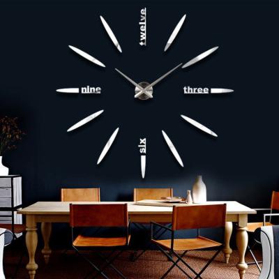 China LUMINOVA China Customized Shape Creative Designed Big Size Silver Movement Quartz Wall Clock Gifts For Bedroom for sale