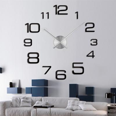 China LUMINOVA Traditional Unique OEM Logo Living Room Mute Fashion Clock Home Decor Sleep 40 Inch Silent Self Adhesive Wall Clock Watch for sale