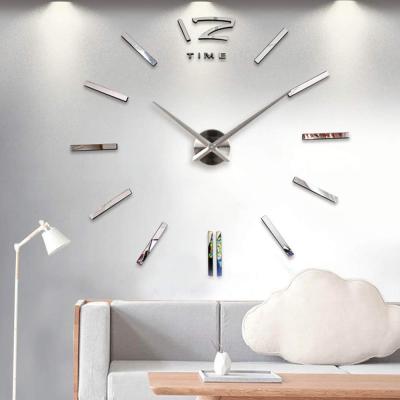 China LUMINOVA Style Modern Decorative Diy 100cm Roman Digital Silence Wall Clocks Large Nordic Minimalist Sticker Mirror Wall Clock for sale