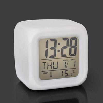 China Sublimation Radio Blanks Mini Alarm Clocks Modern White Environmental Friendly Glowing Table Clocks for sale