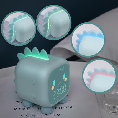 China Mini Cute Dinosaur Night Light Radio Hot Selling Online Kids Digital Alarm Sleep Trainer Synchronizes for sale