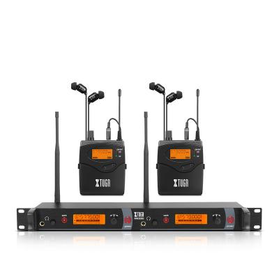 China 250Ft RW2080 Metal Wireless in Ear Monitor System 2 Channel 2 Bodypacks with in Earphone Wireless Type Used for Stage or Studio for sale