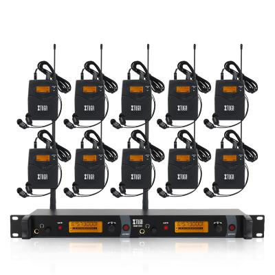 China 250Ft IEM1200 Wireless in Ear Monitor System 2 Channel 10 Bodypacks Monitoring with in Earphone Wireless Type for Stage Church for sale