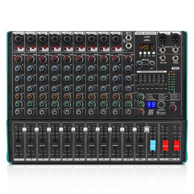 China Disco\Bar\Club\Home Professional 11 Channel Audio Mixer with 99 DSP Effects 48V Phantom MP3 7-band Balanced Power  For Studio/DJ for sale