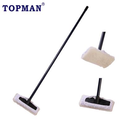 China Guangzhou Manufacturer Steel Extension Pole Sheepskin Decking Paint Brush for sale