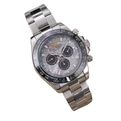 China Chronograph luxury mechanical watch fashion space gray three-eye strap 904L big version automatic mechanical movement menwatch RLX watch for sale