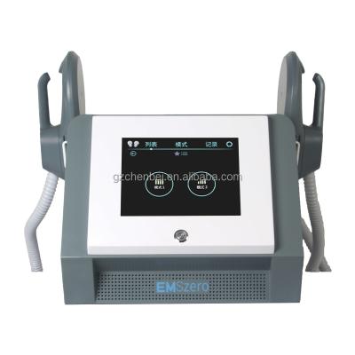 China Portable EMS Neo RF Muscle Building Stimulator Slim Body Tightening Contouring 2 Handle Sculpting Machine Slimming Beauty Salon Equipment for sale