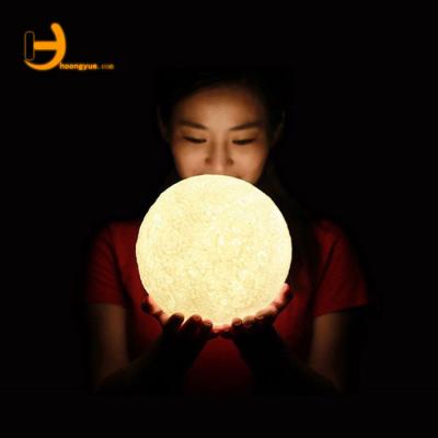 China Gift Customized Romantic Moonlight 3D Printing Moon Night Light 3D Light Lamp Amazon Factory Romantic Moonlight 9 Color for sale