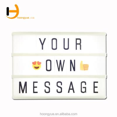 China Shop LED Letters Lamp LED Message Letter Light Box Cinematic Plastic Gift Spell Your Own Message A6 LED Cinema Light Box Free Combina for sale