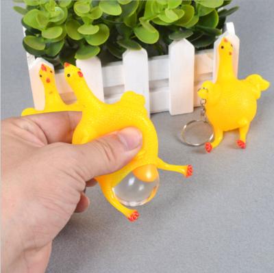 China Mini Acekid Stress Toys Relief Cute Conduit Tricky Toys Squeeze Chicken Extending Egg Key Chain for sale