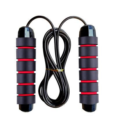 China Body PVC Fitness Adjustable Plastic Steel Wire Training Heavy Weighted Gear Lose Weight Jumping Jump Rope With Bearing for sale