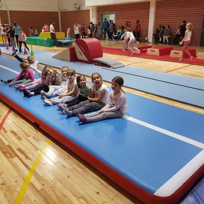 China Gymnasium For Home Use High Quality Inflatable Air Floor Air Track Gymnastics Jumping Mat for sale