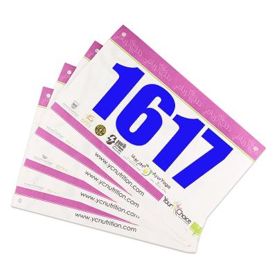 China Indoor And Outdoor Competitions Customized New Material RFID Waterproof Running Bib Running Bib Number for sale