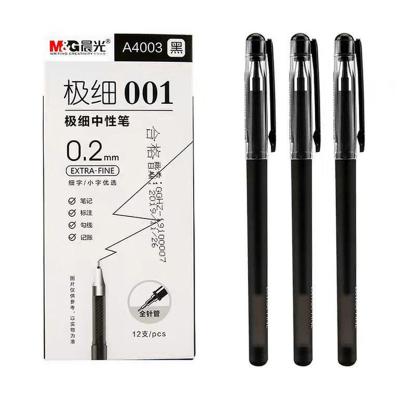 China Popular 4 Pcs Normal / Set 0.2mm Fine Gel Pens Full Black Needle Tube Pen For Writing Office School Supplies for sale