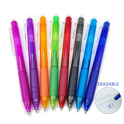 China Newest Large Capacity 0.5mm Bullet Erasable Press Type Gel Pen Writing Painting Normal Tip 8 Colors for sale