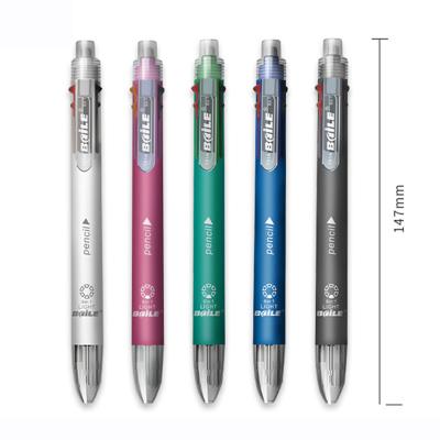 China office & School Pen 6 In 1 Ballpoint Pens 5 Colors Automatic Pencil 1 Multicolor With Eraser For School Office Writing Supplies Stationery for sale