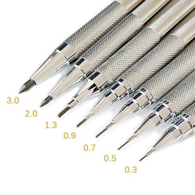 China Hot Selling Metal Drawing Printing Automatic Pencil 0.3/0.5/0.7/0.9/1.3/2.0/3.0mm Stainless Steel Metal Pencil for sale