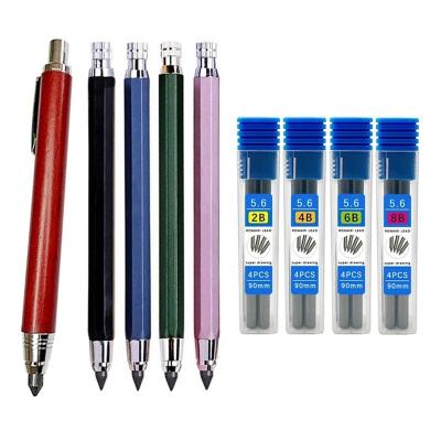 China Hot Sale 5.6mm High Quality Wooden Movable Pencil Multifunctional Wooden Metal Automatic Pencil for sale