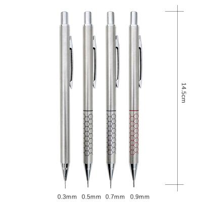 China High Quality Metal Pencil 0.3/0.5/0.7/0.9mm Mechanical Pencil Student Painting Writing School Stationery for sale