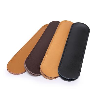 China Schools & High Quality New Portable Simple Offices Retro Leather Pen Bag For Student Stationery Pen Storage for sale