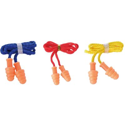 China 2022 Detectable Silicone Earplug Tethered Reusable Hearing Protection Tapered Shape Tethered Earplugs for sale