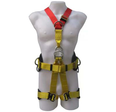 China Good Quality Full Body Construction Adjustable Safety Harness With Lanyard Fall Arrest Protection System Safety Harness With Padding for sale