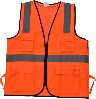 China Wholesale High Proof Vis Reflective Working Jacket Black Construction Safety Personal Sweat Vest With 3 Reflective Stripes for sale