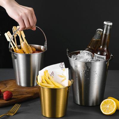 China Metal Ice Bucket 1L Beer Champagne Bucket With Handle for Snack and Fried Chicken for sale