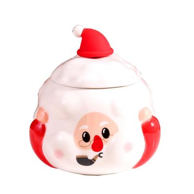 China Christmas Gift Ceramic Cups with HANDGRIP Bulk Cute Coffee Cup for sale