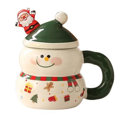 China MUGS Gift Box Ceramic Mug Cup Cartoon Snowman Santa Claus Christmas Tree 8.5x6.8cm for sale