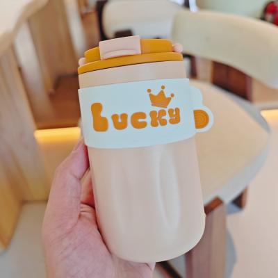 China 420ml Portable Creative Cute Straight Drink Stainless Steel Water Bottle with Lid for sale