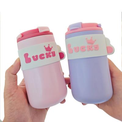 Cina 420ml Acciaio inossidabile Acqua Tumbler Vaccum Flask Doppia Parete Isolata Bottiglia Viaggio Tazza di Caffè Con Maniglia Coperchio in vendita