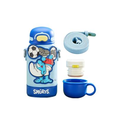 China Customized Keep Hot and Cold Sports Kids Water Bottle with Straw Handle Lid 550ml Capacity for sale