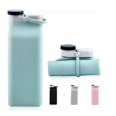 China Custom Logo Collapsible Silicone Drinking Water Bottle Perfect for Business Gifts for sale