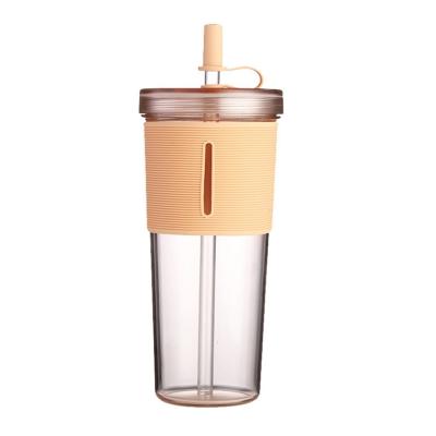 China Custom Logo Plastic Tumbler 700ml Portable Leak-proof Reusable Cups For Coffee Tea Water for sale