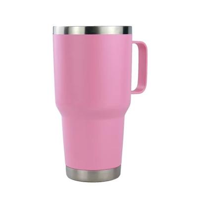 China Taça de viagem isolada portátil 30oz Tumbler de aço inoxidável com alça de design moderno à venda