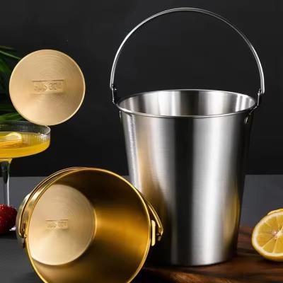 China Metal American Style Gold Plated Deer Handle Stainless Steel Champagne Bowl Bucket Cooler for sale