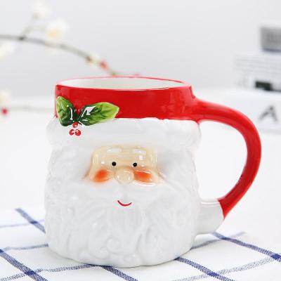 Cina Tazza di Natale cartoneggiata di 350 ml, regalo di Natale, tazza di caffè in ceramica con coperchio 8*10 cm in vendita