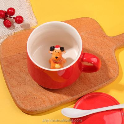 China Customized Handmade Ceramic Mug Cute Animal 3D Drinking Cups for Tea Coffee Gift for sale