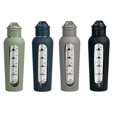 China Customized Logo Acceptable 700ml/1000ml Portable Glass Bottle with Time Stamp for sale