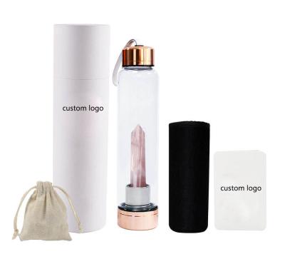 China Custom Logo Glass Water Bottle With And Bamboo Lid For Home Kitchen Hotel Room Restaurant for sale