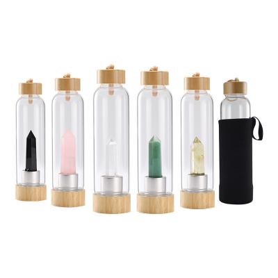 China Healing Energy Crystal Glass Water Bottle Stones Crystal Drinking Water Bottle for sale