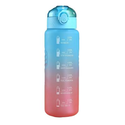 China 1000ML Plastic Cup Progressive Color Bottle BPA-free Outdoor Fitness Sports Cup With Straw for sale