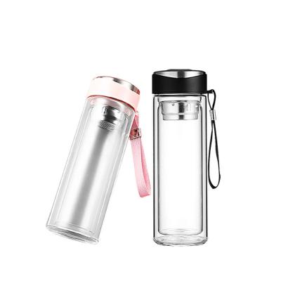 China Double Wall Glass Tumbler WITH TEA INFUSER for Sublimation Printing at Low Moq for sale