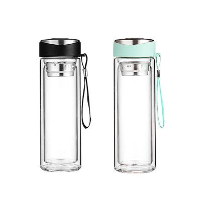 China Family-Friendly Clear Glass Sublimation Skinny Double No Leak Coffee Tumbler with Lid for sale